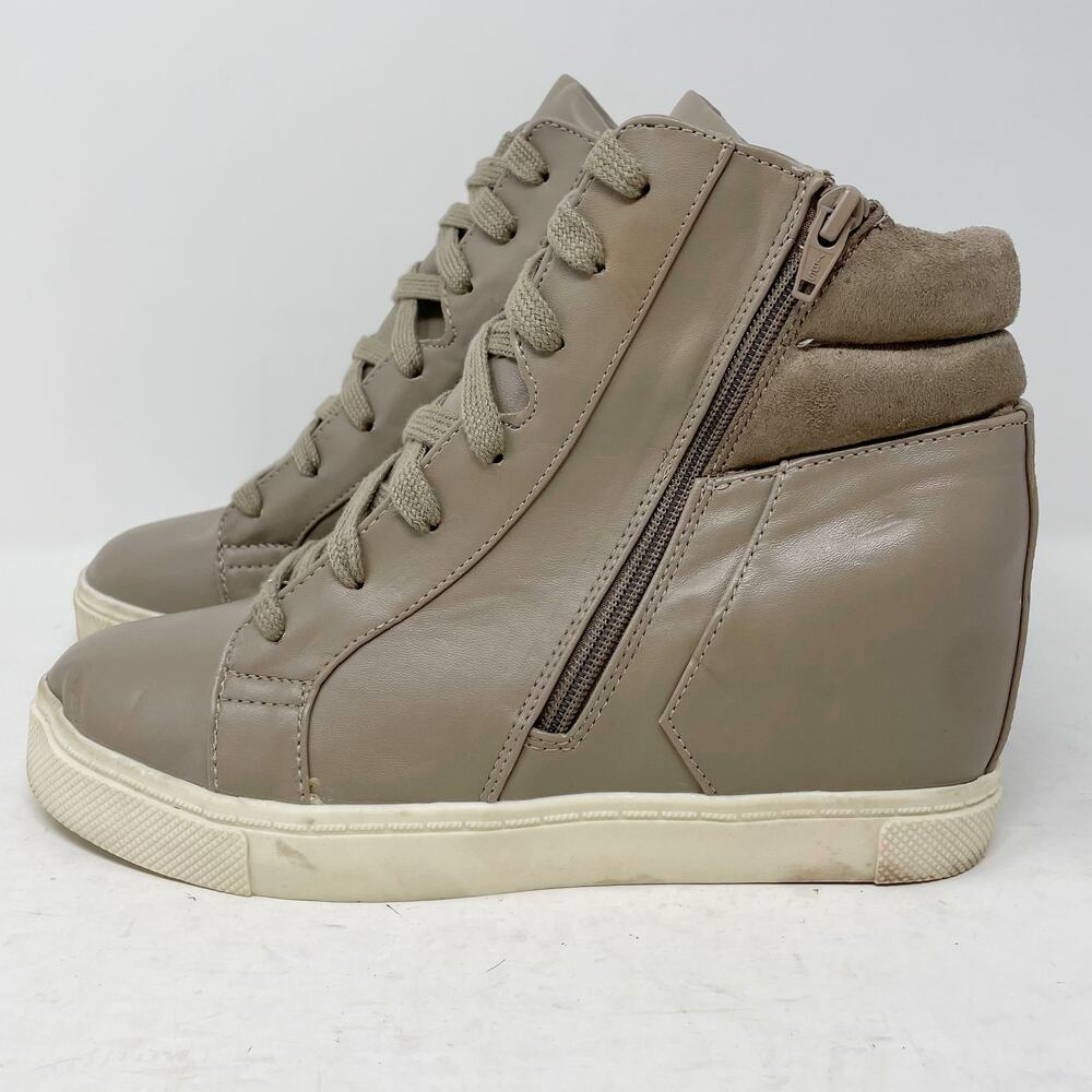 Joe Boxer Beige Demie Faux Leather Hidden Wedge High Tops Womens Size 10